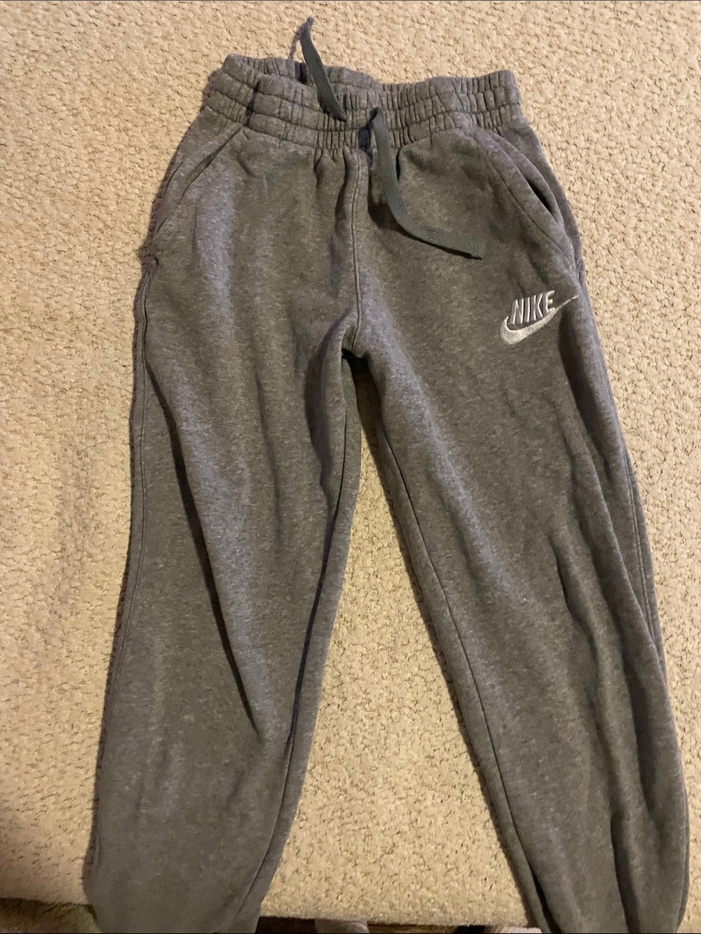 Nike Kids Gray Drawstring Fleece Joggers